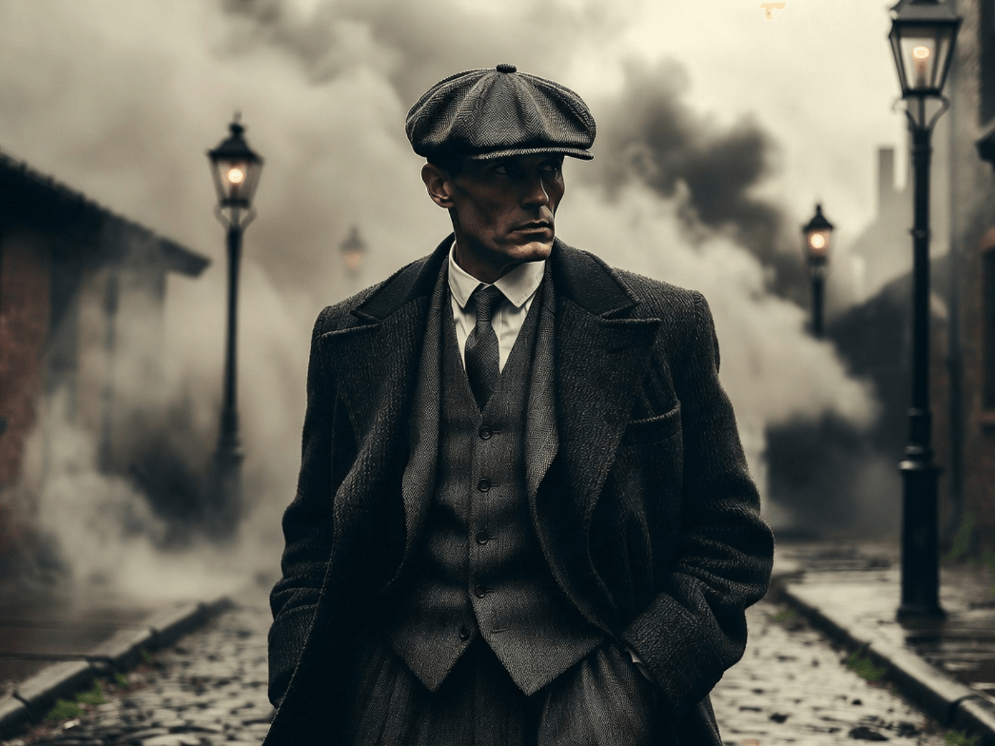 Cinematic 1920s vintage gangster portrait from photo
