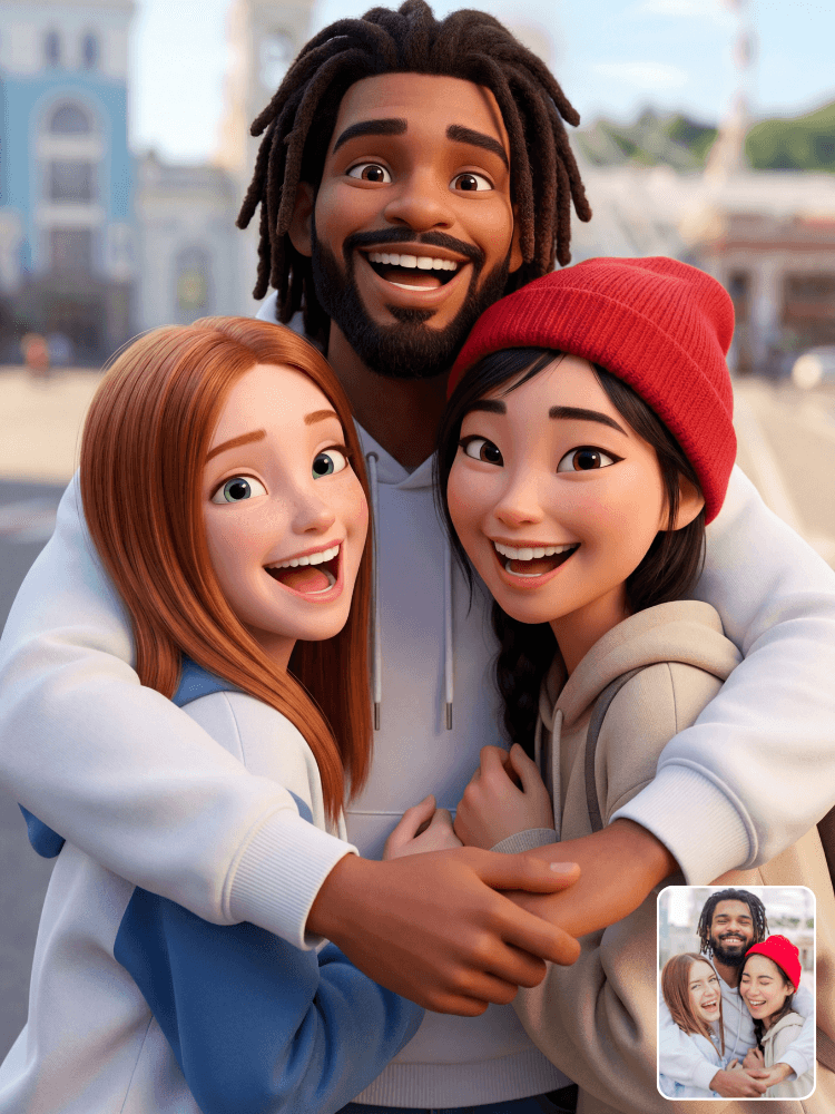 Combine Photos 3D Cartoon Portrait