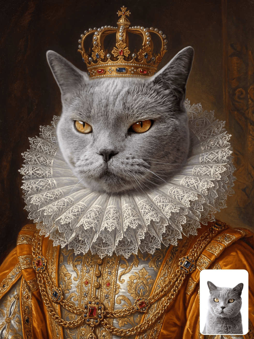Custom Royal Pet Portrait Elizabethan Style